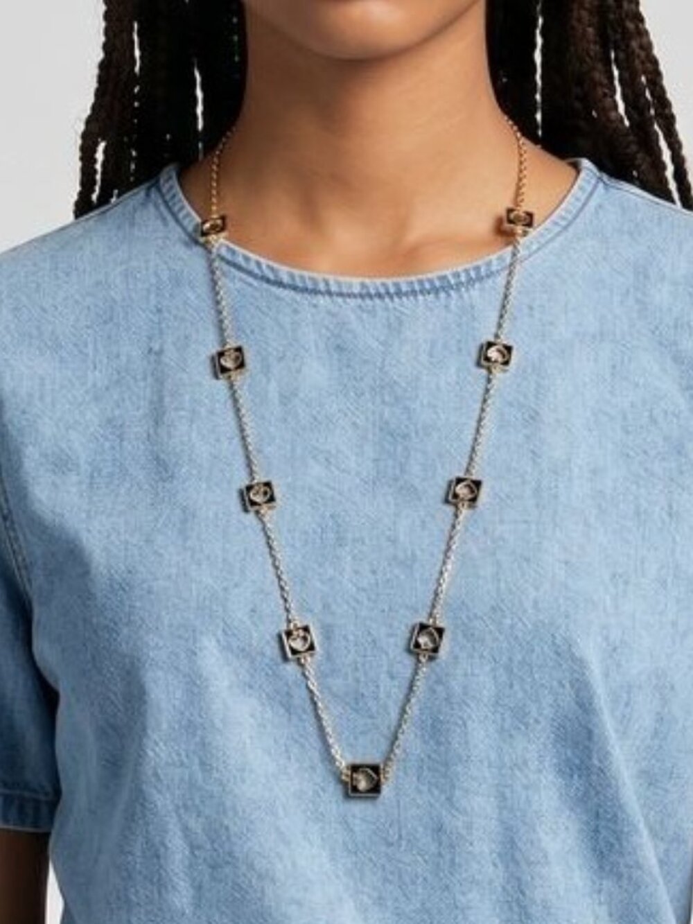 NWT Kate Spade Holepunch Spade Necklace Gold Black 32" Long
